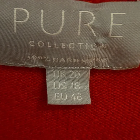 Cashmere Pure Collection Red Ruffle Cardigan - Picture 3 of 6